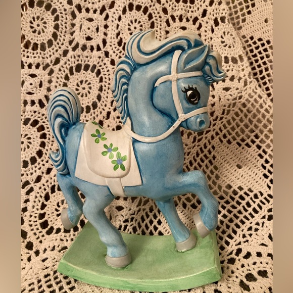 Other - Blue Rocking Horse Ceramic Mold Figure